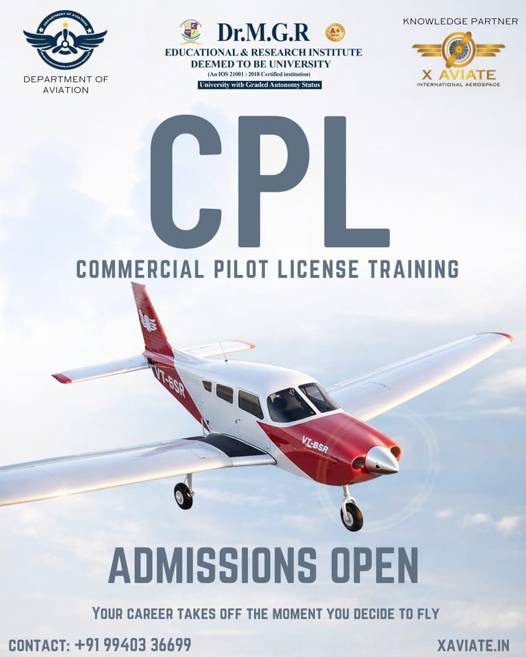 Two trainees in cockpit simulator, focused on controls and instruments, with instructor guiding them in commercial pilot