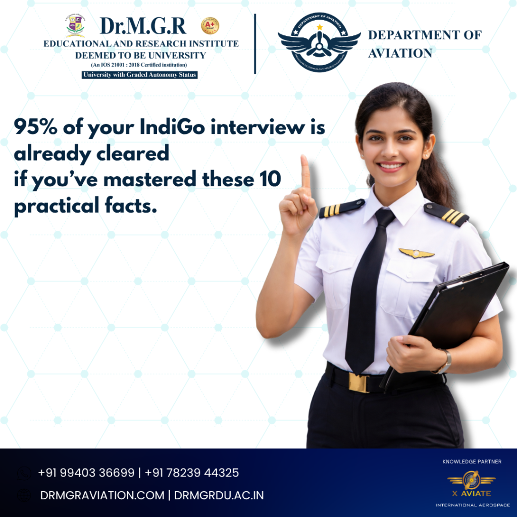 Aviation student preparing for IndiGo airline interview with common HR and ground staff interview questions