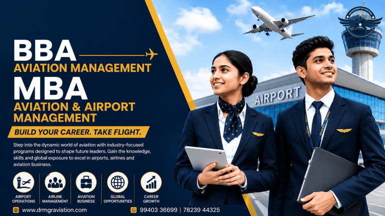 BBA Aviation Management and MBA Aviation & Airport Management courses at Dr. M.G.R Department of Aviation