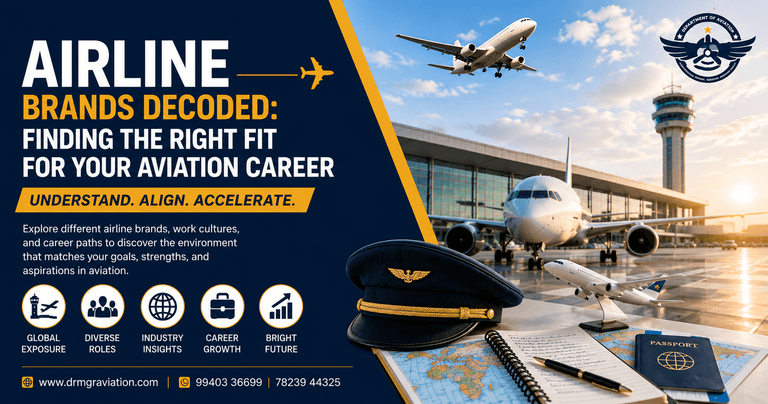 Various airline brand logos representing aviation career options