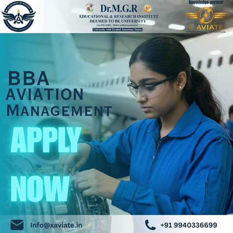 Lead the Skies: BBA in Aviation Management at Dr MGR Aviation Academy