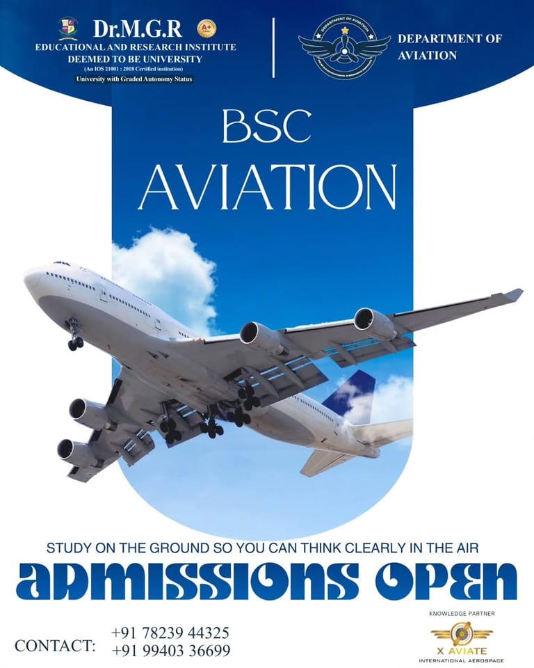 B.Sc. Aviation Admissions Open at Dr MGR Aviation Academy