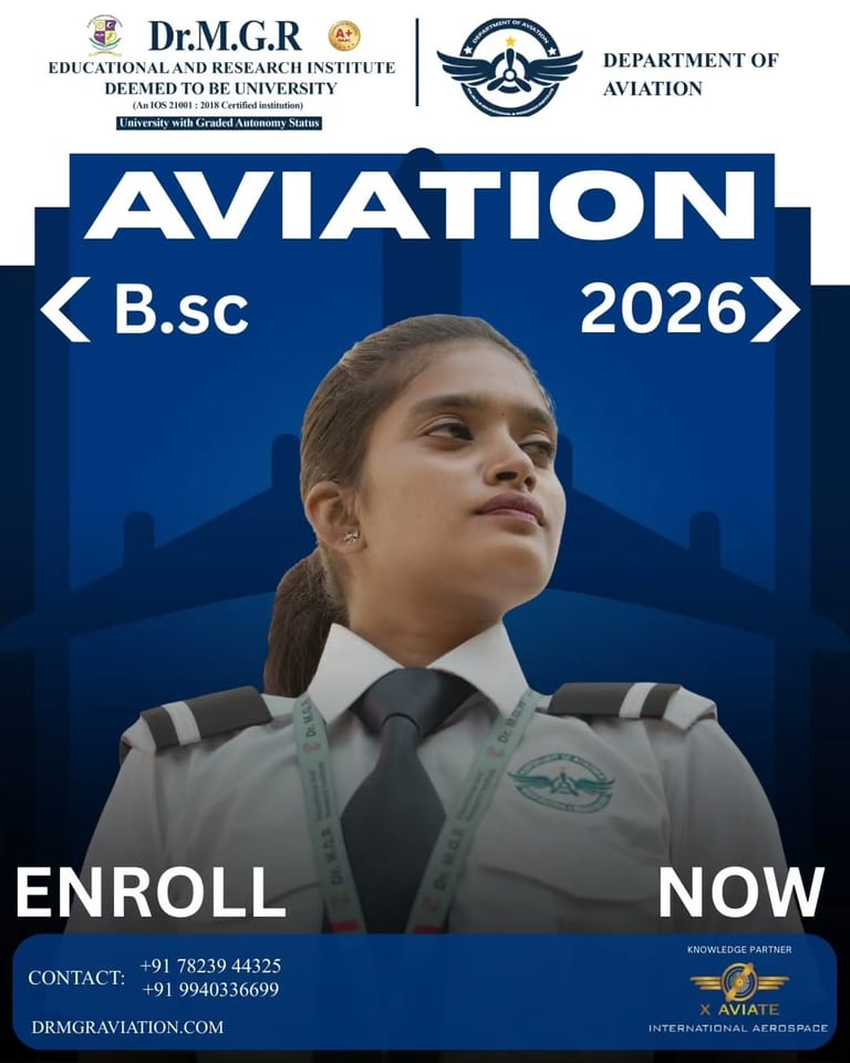 B.Sc. Aviation Enrollment 2026: Lead the Skies with Dr MGR Aviation Academy