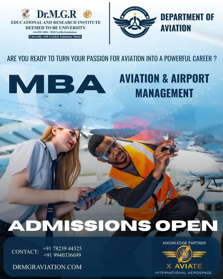 Lead the Skies: MBA in Aviation Management at Dr MGR Aviation Academy
