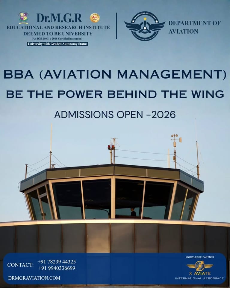 BBA Aviation Management Admissions Open at Dr MGR Aviation Academy