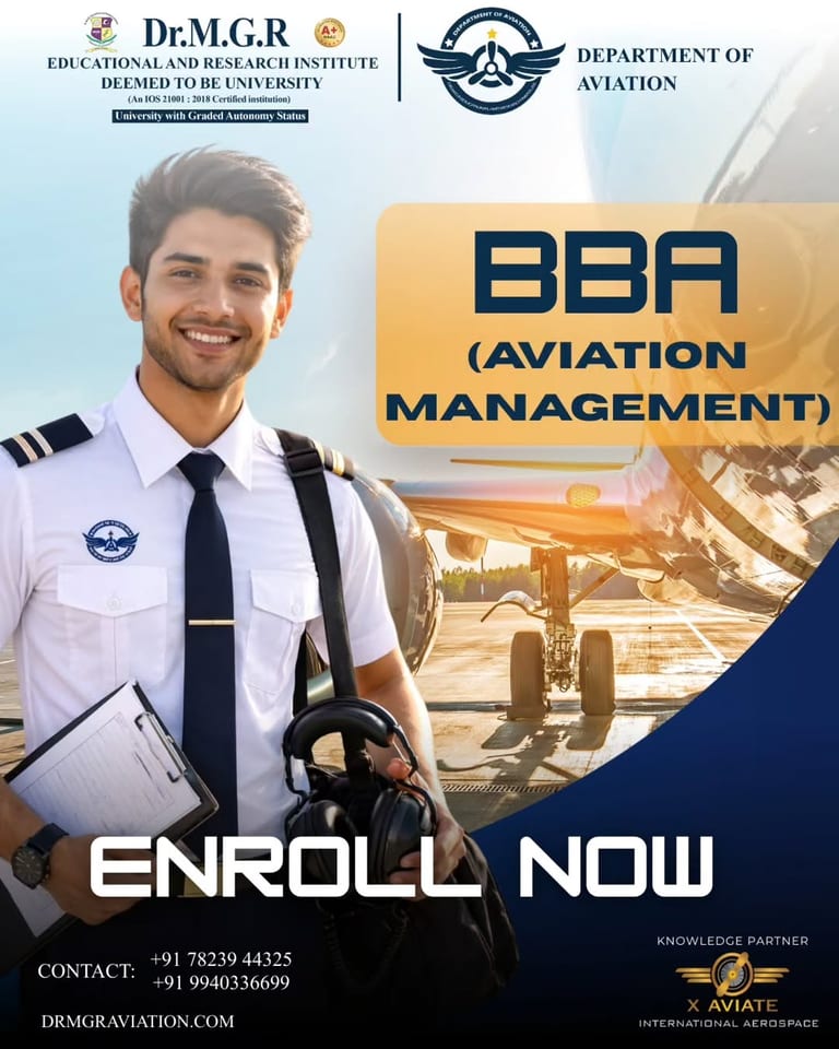 BBA in Aviation Management at Dr MGR Aviation Academy