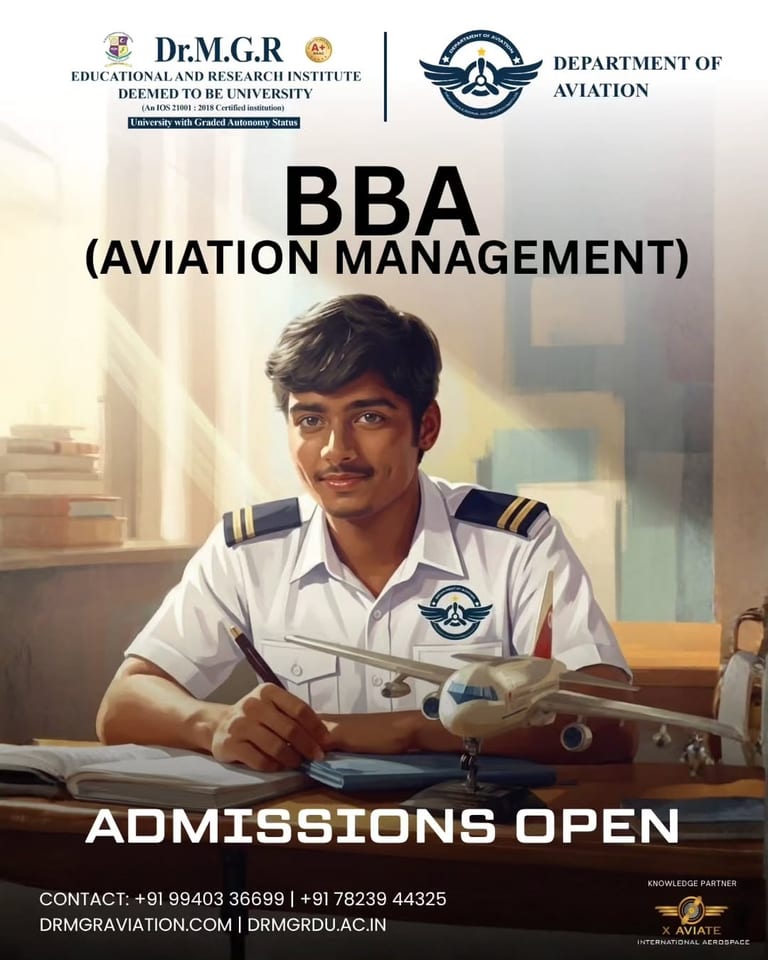 BBA Aviation Management Admissions Open at Dr MGR Aviation Academy
