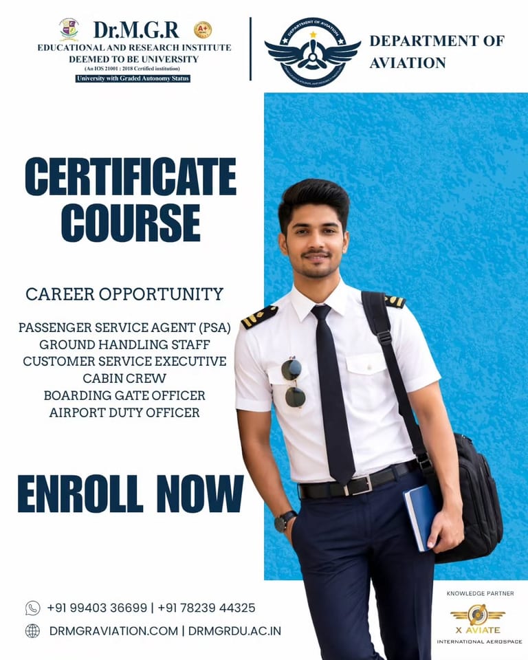 Advance Your Career With Dr MGR Aviation Academy Courses