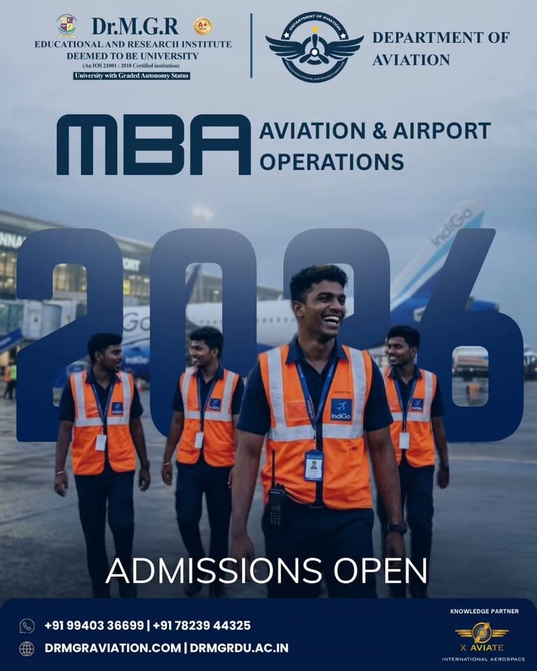 MBA in Aviation & Airport Management at Dr MGR Aviation Academy