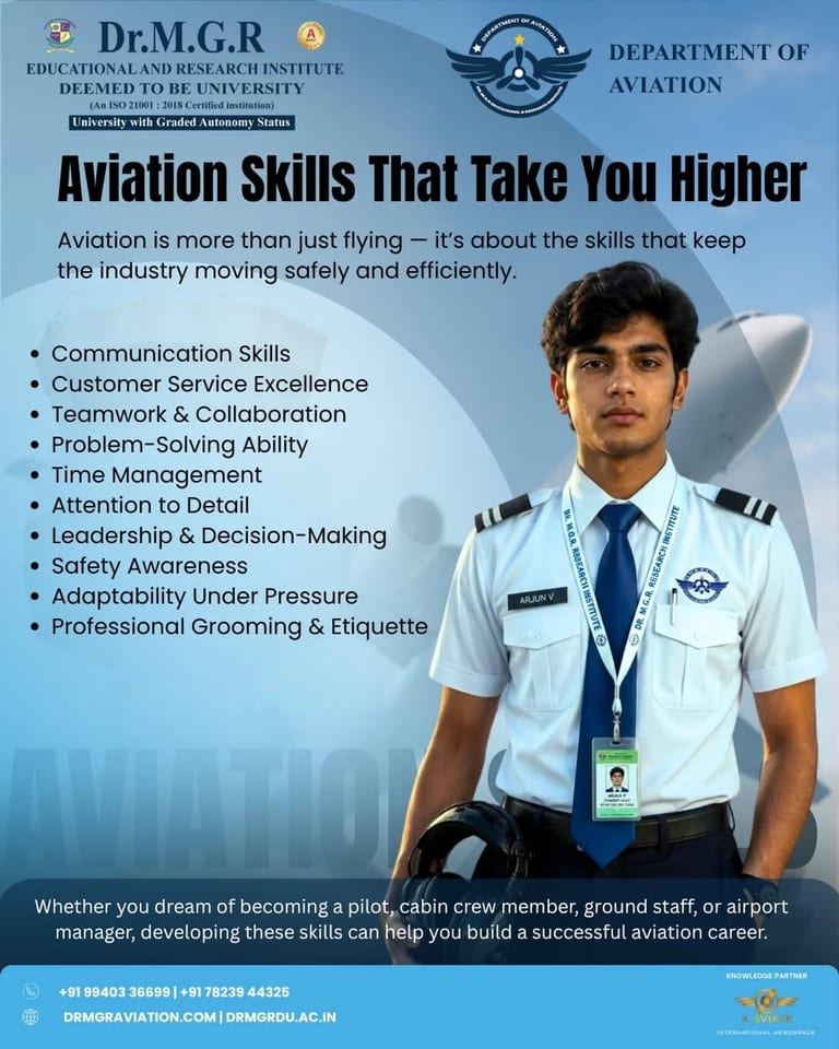 Top Essential Skills Taught at Dr MGR Aviation Academy