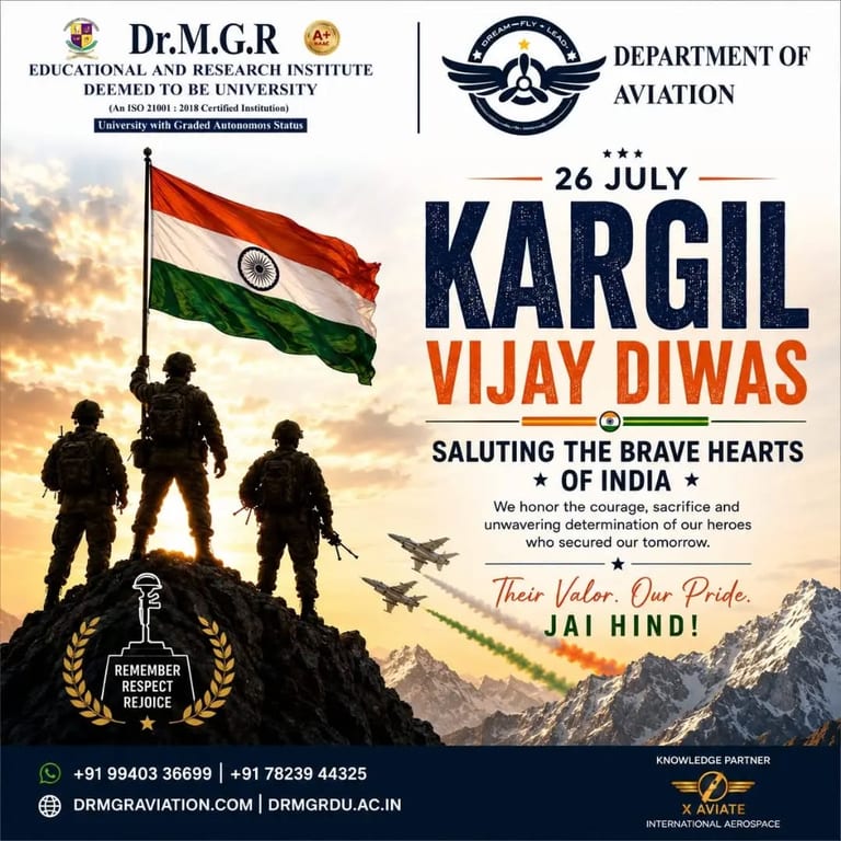 Dr MGR Aviation Academy Honors Kargil Heroes