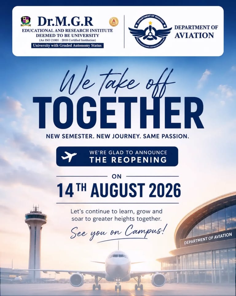 Dr MGR Aviation Academy Welcomes Students for New Semester